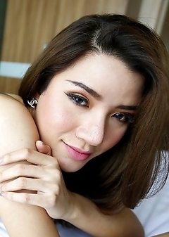 19 year old shy Thai ladyboy Peach dresses up and fucks white tourist