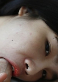 25yo busty Thai ladyboy Gogo sucks his big white cock and gets cum on her big tits