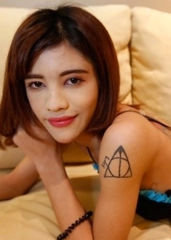 Petite 18yo Thai ladyboy Jubjang gets her ass stretched wide by fat white cock